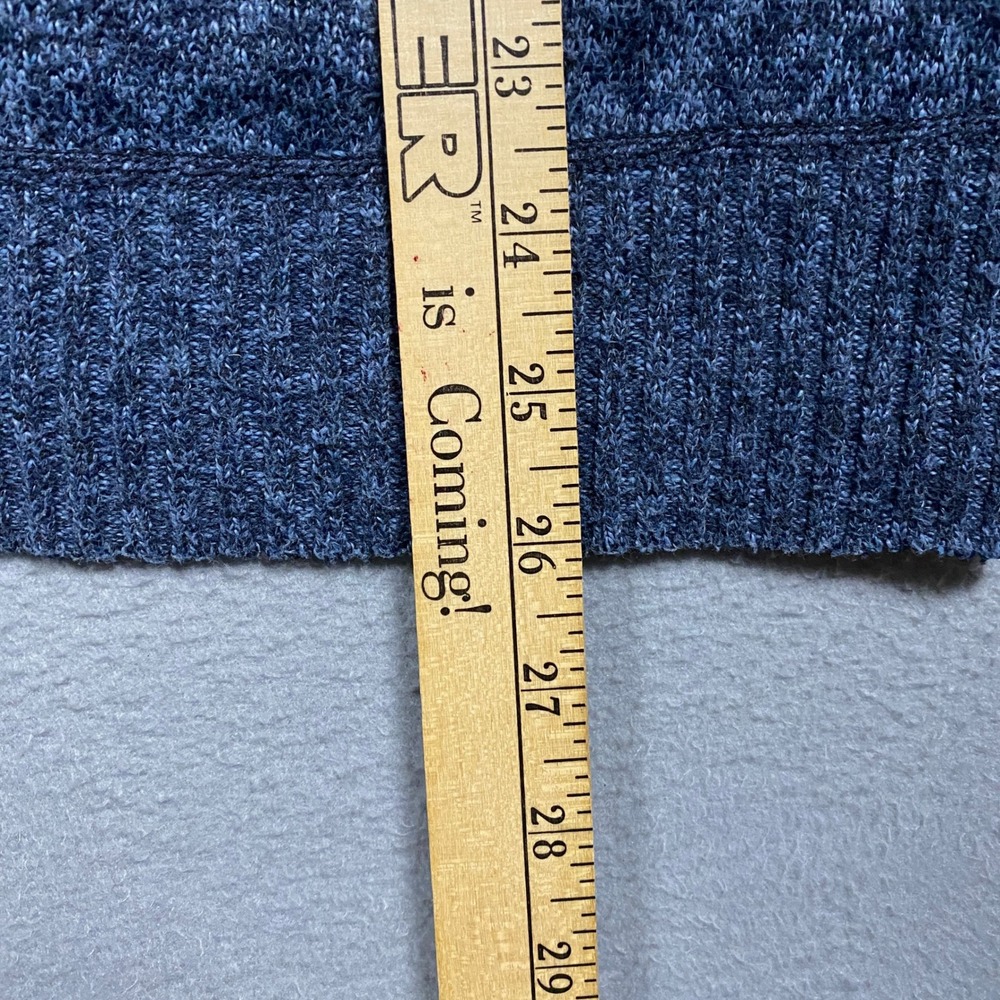 YeoKou Cardigan Sweater Mens Medium Blue Full Zip Cashmere Wool Fleece Lined - Picture 5 of 6